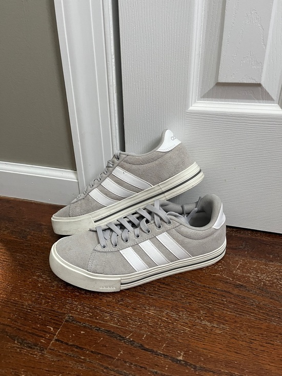 adidas Other - adidas Light Gray Suede Low-Top Sneakers with White Stripes